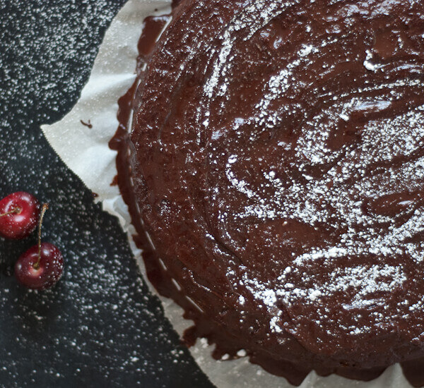 vegan cherry chocolate cake