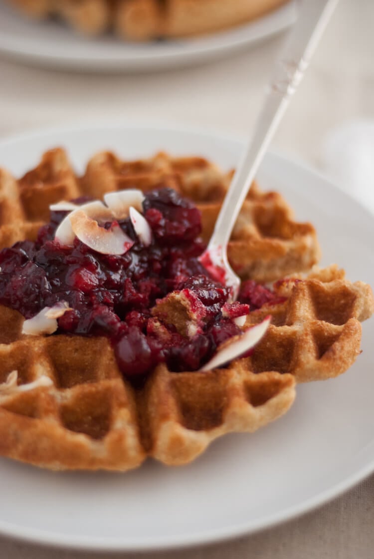 coconut waffles with cranberry sauce recipe coconut waffles with cranberry sauce recipe