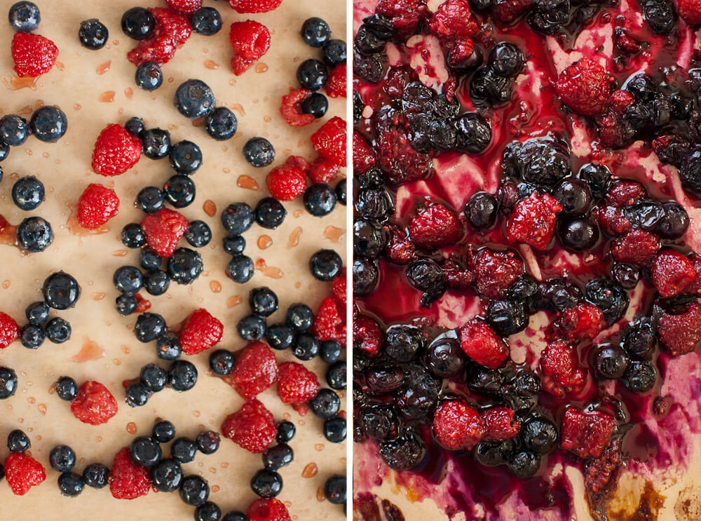 roasted blueberries and raspberries roasted blueberries and raspberries