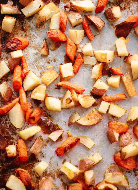 roasted carrots and potatoes