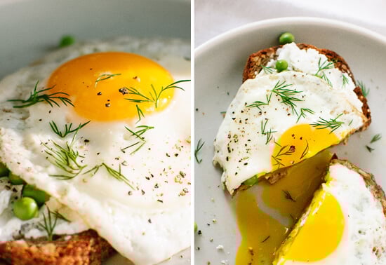 Fried egg with dill