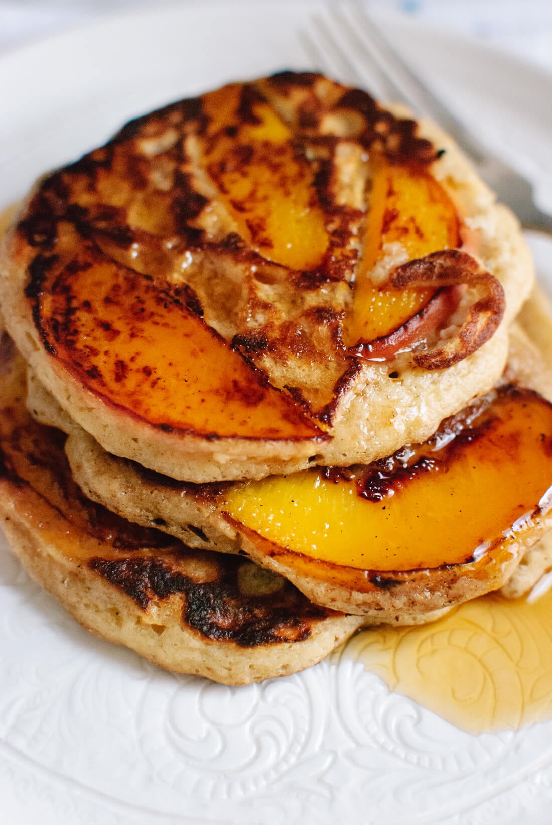 Gluten-free peach pancakes