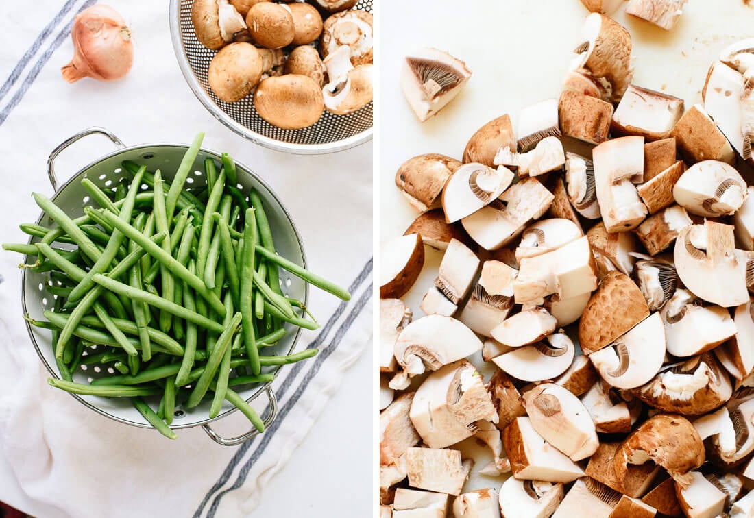 green beans and mushrooms