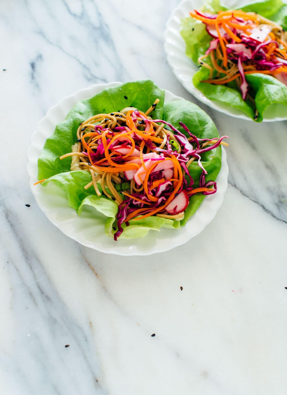 These veggie lettuce wraps are totally irresistible! They're good for you, too. Get the recipe at cookieandkate.com