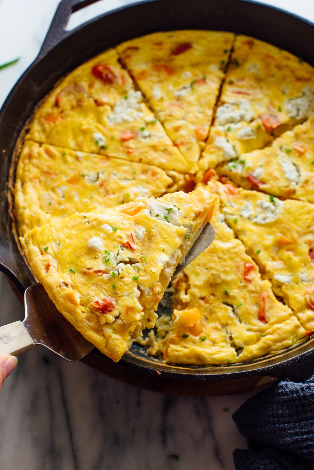 stovetop frittata sliced