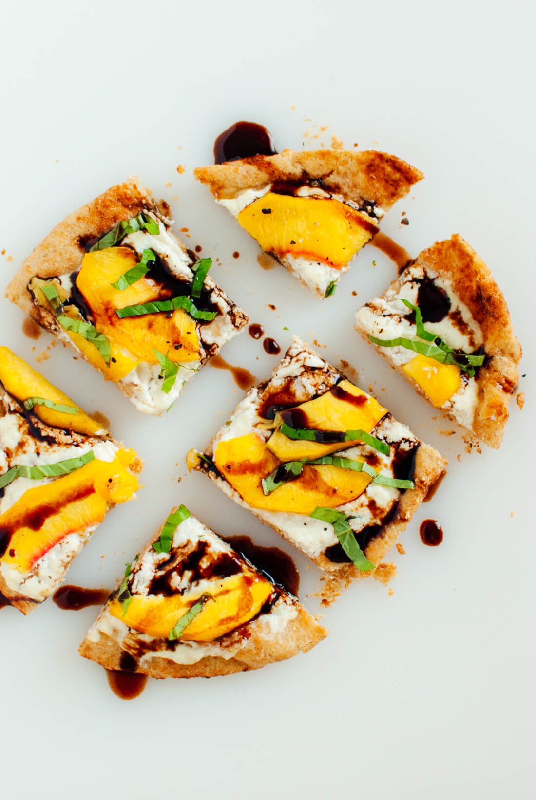 peach, basil and ricotta flatbread Simple Peach, Basil and Ricotta Flatbread