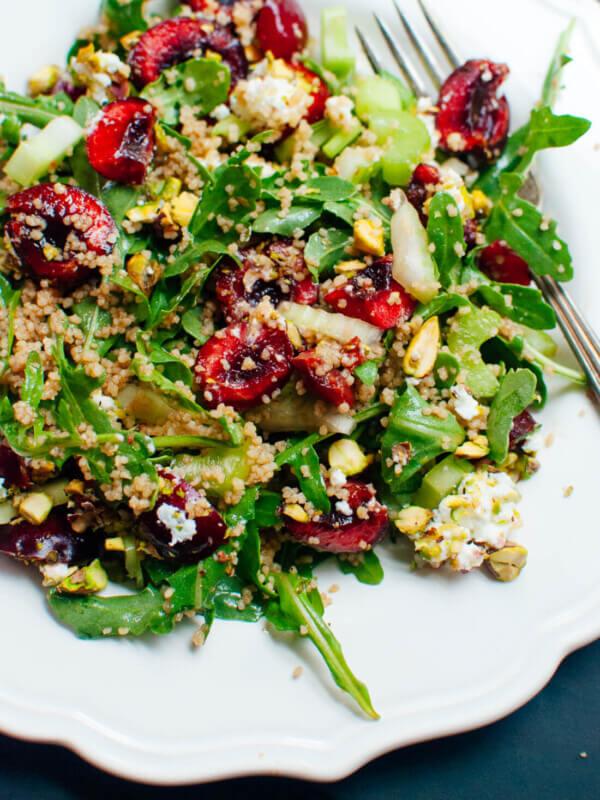 Cherry Couscous & Arugula Salad with Balsamic Vinaigrette