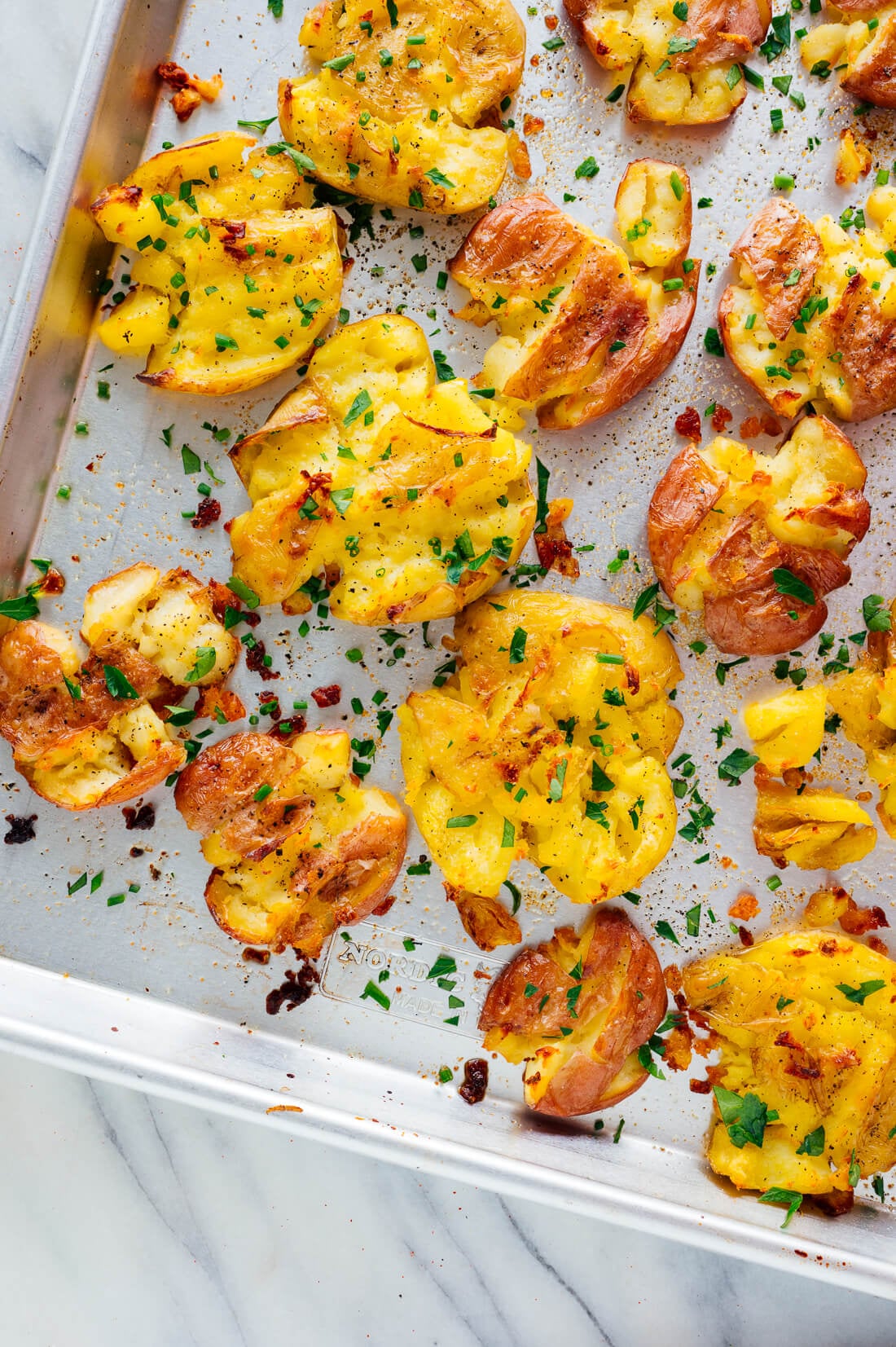 crispy baked smashed potatoes