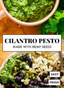 cilantro pesto with hemp seeds