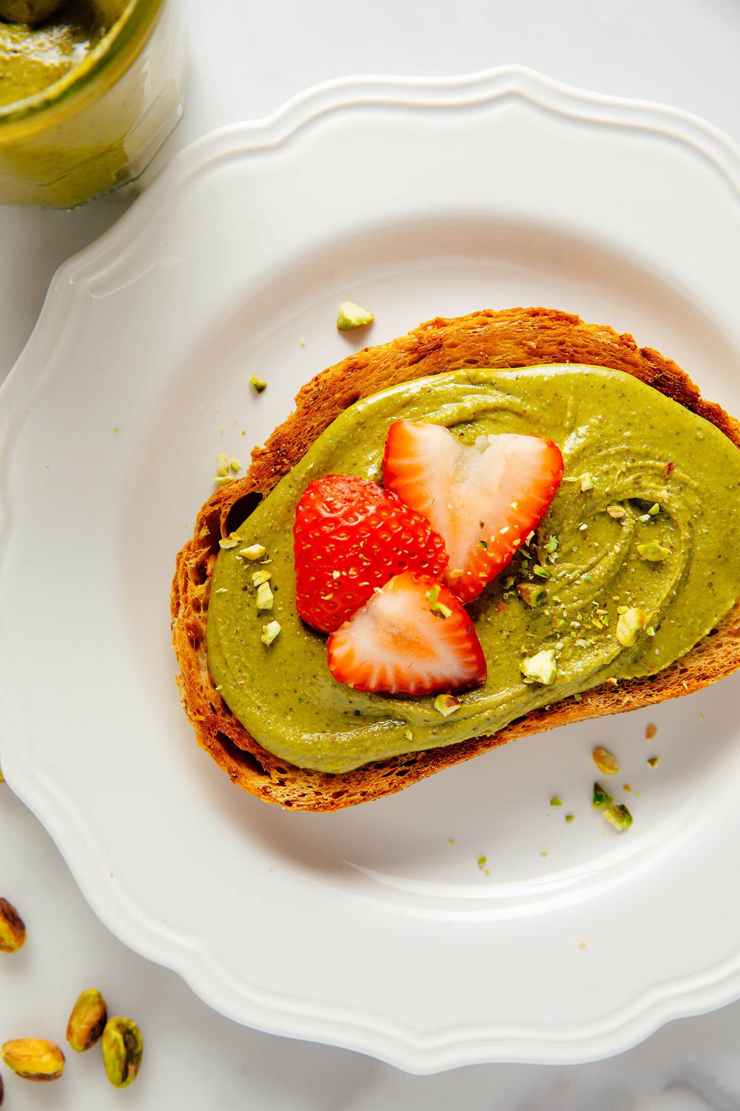 pistachio butter on toast