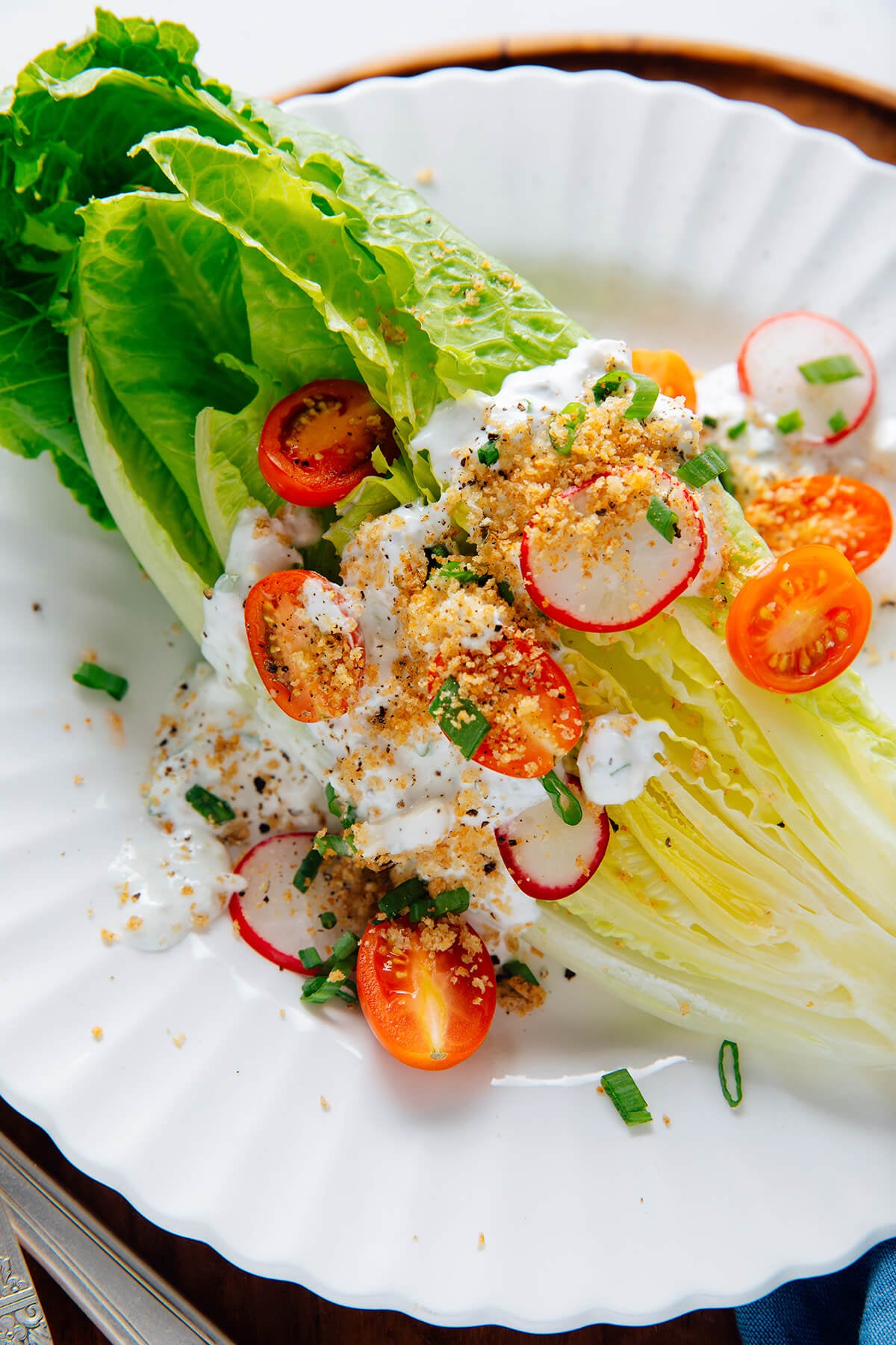 bread crumbs on salad